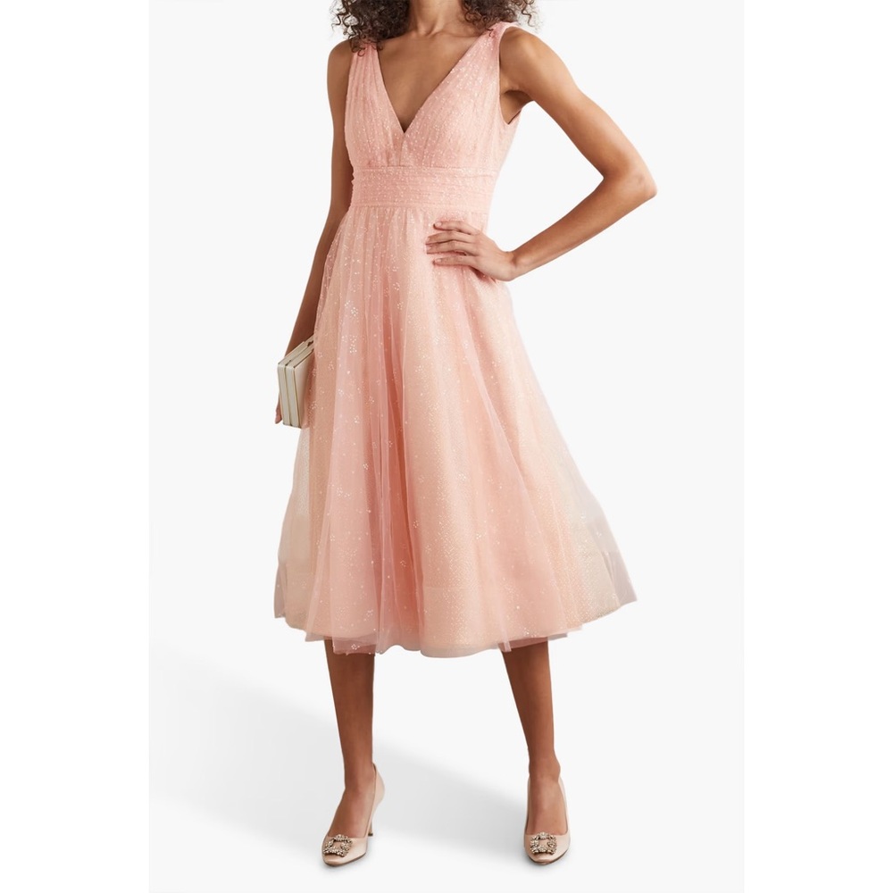 Marchesa Notte Sequined Tulle Dress